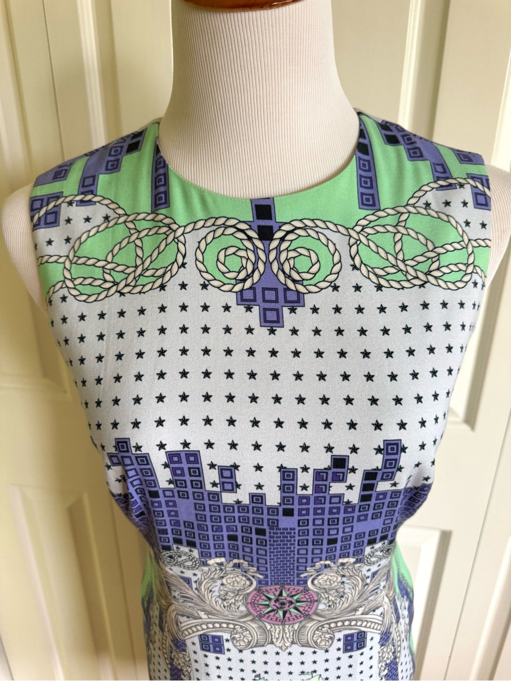 VERSACE COLLECTION Multicolor Stretch Sleeveless Cocktail Dress 8/44 - Picture 3 of 9